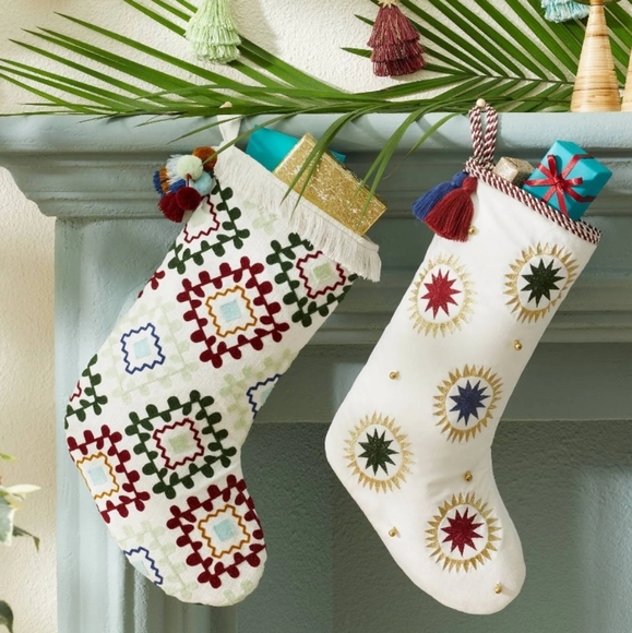 Opalhouse Holiday Host Pick Opal House Suede Feel Starburst Jingle Bells Christmas Stocking
